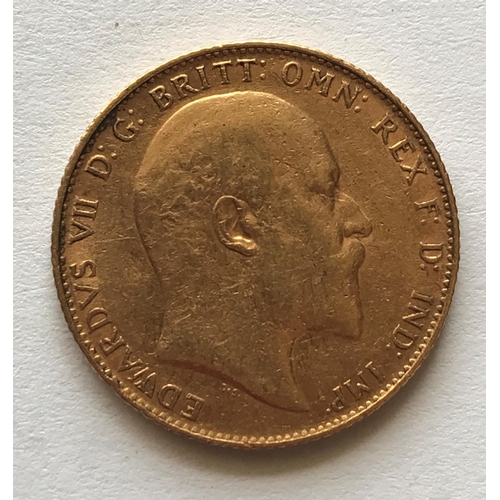 1230 - AN EDWARD VII SOVEREIGN. An Edward VII Sovereign, bare head r, dated 1906.