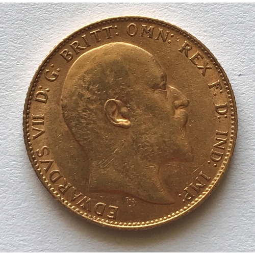 1232A - AN EDWARD VII SOVEREIGN. An Edward VII Sovereign, bare head r, dated 1907.