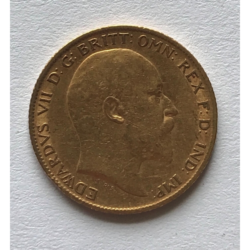 1237A - AN EDWARD VII HALF SOVEREIGN. An Edward VII half sovereign, bare head r, dated 1904.