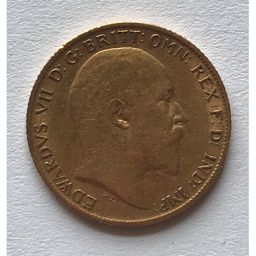 1238A - AN EDWARD VII HALF SOVEREIGN. An Edward VII half sovereign, bare head r, dated 1906.