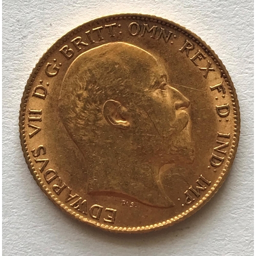 1246 - AN EDWARD VII HALF SOVEREIGN. An Edward VII half sovereign, bare head r, dated 1909.