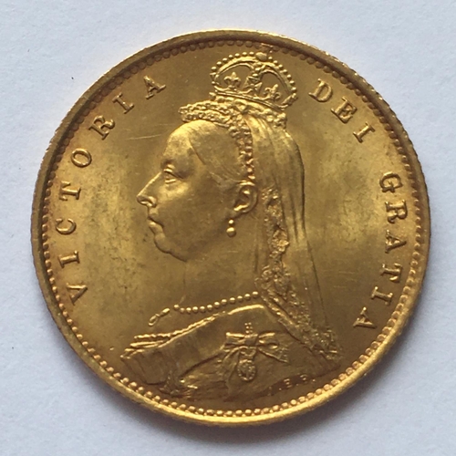 1257A - A QUEEN VICTORIA HALF SOVEREIGN. A Queen Victoria Jubilee Bust Half Sovereign, dated 1887.