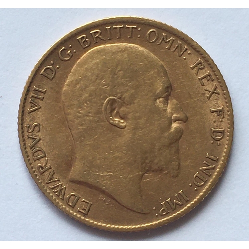 1258 - AN EDWARD VII HALF SOVEREIGN. An Edward VII Half Sovereign dated 1905.