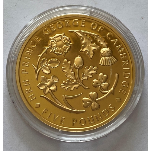 1262 - A JERSEY 2013 ROYAL BABY GOLD £5.00 COIN. A 22ct Jersey £5.00 gold coin, proof contained in a capsul... 