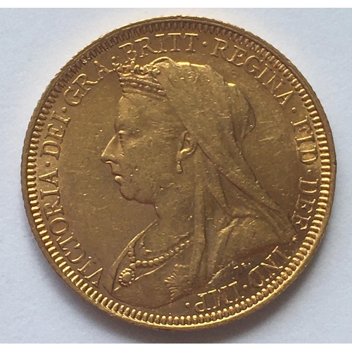 1274 - AN 'OLD HEAD' SOVEREIGN. A Queen Victoria 'Old Veiled Head' Sovereign dated 1893, with 'S' to the gr... 