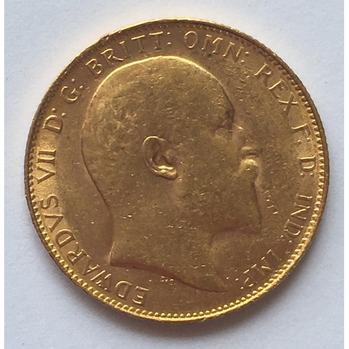 1278A - A SOVEREIGN. An Edward VII Sovereign dated 1907, P to the ground for the Perth Mint.