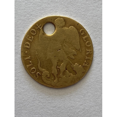 1294 - A CHARLES II GOLD TOUCH PIECE. A gold touch piece by J. Roettier, St George slaying the dragon 'Soli... 