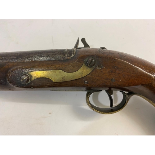 506 - A LATE 18TH CENTURY TOWER FLINTLOCK PISTOL. With a 22.5cm tapering circular barrel with two proof ma... 