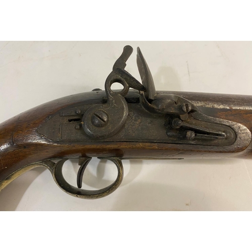 506 - A LATE 18TH CENTURY TOWER FLINTLOCK PISTOL. With a 22.5cm tapering circular barrel with two proof ma... 