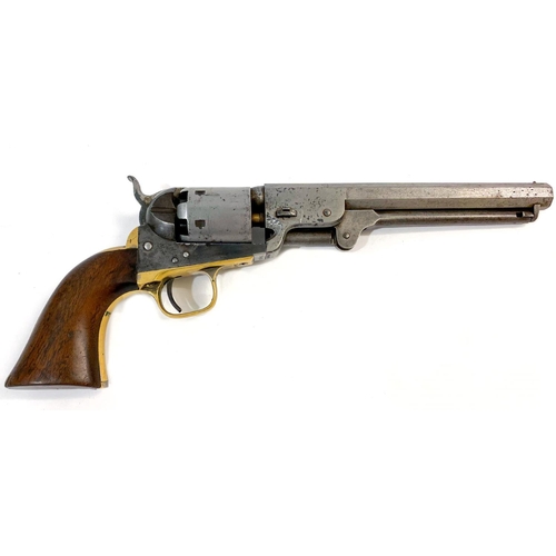 516 - A COLT 1851 NAVY 36 CALIBRE REVOLVER, FOURTH MODEL. With an 18cm octagonal barrel marked to the top ... 