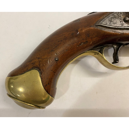 526 - A LIGHT CAVALRY ORDNANCE ISSUE FLINTLOCK PISTOL. Pre New land pattern carbine bore pistol with a 23c... 