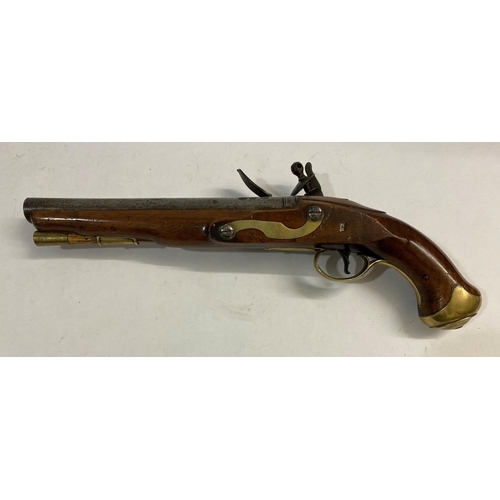 526 - A LIGHT CAVALRY ORDNANCE ISSUE FLINTLOCK PISTOL. Pre New land pattern carbine bore pistol with a 23c... 