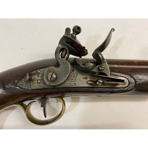 527 - AN ORDNANCE ISSUE NEW LAND PATTERN FLINTLOCK PISTOL. With a 22.5cm tapering barrel with much origina... 