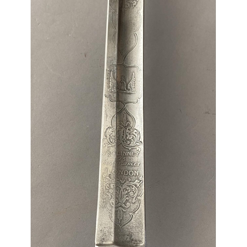 574 - AN 1821 PATTERN ROYAL ARTILLERY OFFICERS SWORD BY LINNEY OF LONDON. With an 84cm slightly curved poi... 