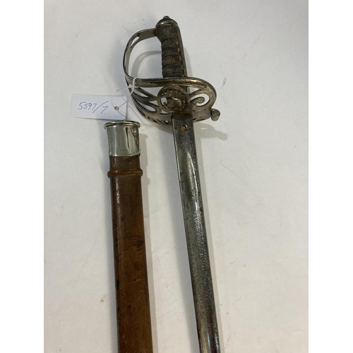 578 - AN 1854 PATTERN GRENADIER GUARDS SWORD AND SCABBARD BY HENRY WILKINSON. With an 82cm straight fuller... 