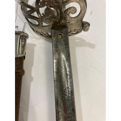 578 - AN 1854 PATTERN GRENADIER GUARDS SWORD AND SCABBARD BY HENRY WILKINSON. With an 82cm straight fuller... 