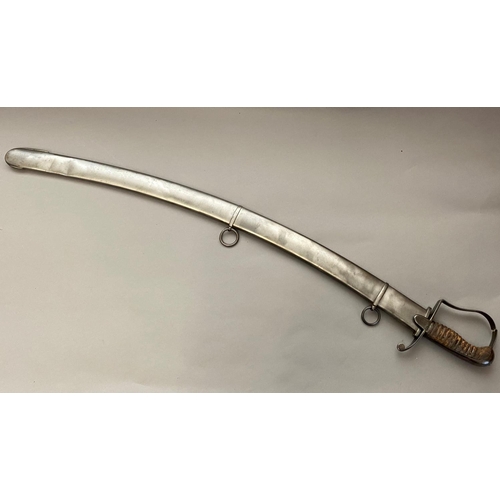 584 - A 1796 PATTERN CAVALRY TROOPERS SWORD AND SCABBARD. With an 83cm sabre type blade with sharpened edg... 