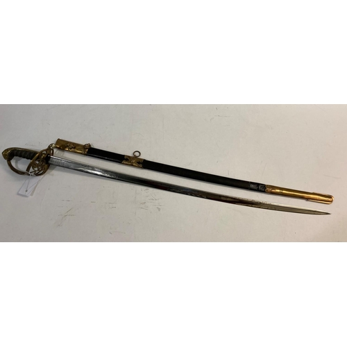 585 - AN 1822 PATTERN INFANTRY OFFICERS SWORD BY PROSSER OF LONDON. With an 82cm pipebacked blade with spe... 