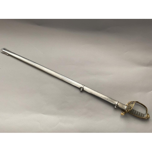 588 - AN 1822/1845 PATTERN INFANTRY OFFICERS SWORD BY MILLAN AND SON. With an 82cm slightly curved fullere... 