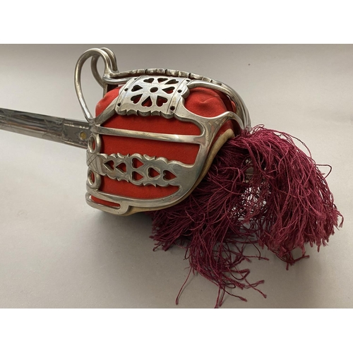 595 - AN 1828 PATTERN ARGYLE AND SUTHERLAND OFFICERS BASKET HILTED BROADSWORD. A Highland Infantry Officer... 