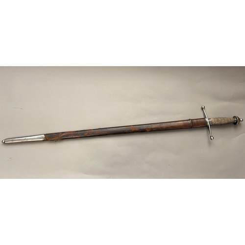 596 - A LATE VICTORIAN SEAFORTH HIGHLANDERS CROSS-HILTED BROADSWORD AND SCABBARD. With an 84cm tapering po... 