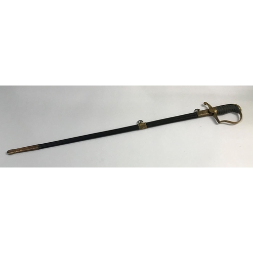 602 - A DRESS-WEIGHT 1805 PATTERN WARRANT OFFICERS' SWORD. With a 68.5cm single edged pointed blade with e... 