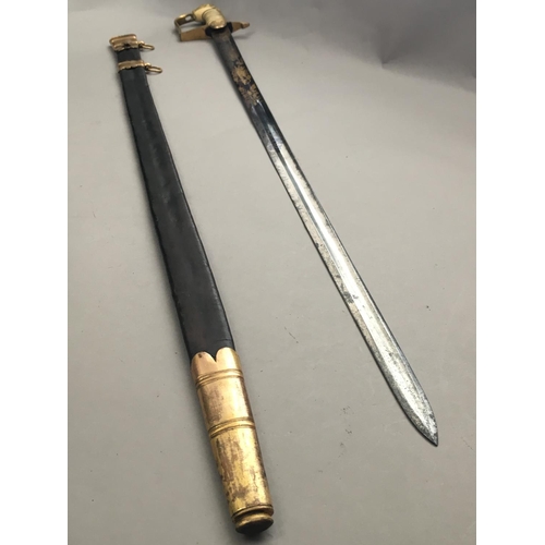 609 - AN 1805 PATTERN NAVAL OFFICERS SPADROON, RANK OF COMMANDER AND ABOVE. With an 83cm straight pointed ... 