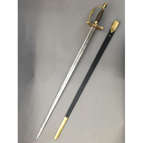 612 - A RARE ROYAL ARTILLERY OFFICER'S SPADROON. With an 80cm straight, undecorated and fullered blade wit... 