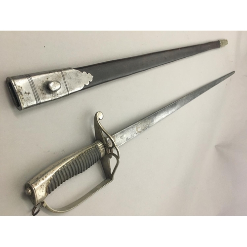 614 - AN EARLY INFANTRY OFFICERS SPADROON. With a 81cm straight wingle sided blade with pointed tip and ge... 