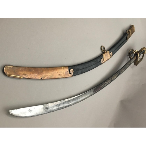 615 - AN UNUSUAL VARIANT 1803 LIGHT COMPANY SABRE. With a broad 75cm curved single sided blade with shallo... 