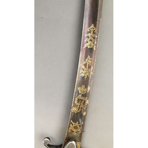 618 - AN OFFICER'S 1796 LIGHT CAVALRY SABRE. With an 83.5cm curved, fullered, broad blade with gilt decora... 