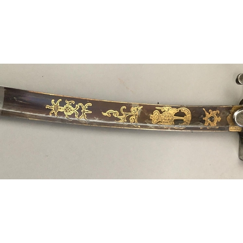 618 - AN OFFICER'S 1796 LIGHT CAVALRY SABRE. With an 83.5cm curved, fullered, broad blade with gilt decora... 