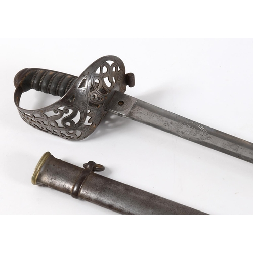 625 - A VICTORIAN 1848 PATTERN CAVALRY TROOPERS SWORD BY WILKINSON. With a 90cm blade with fine decoration... 