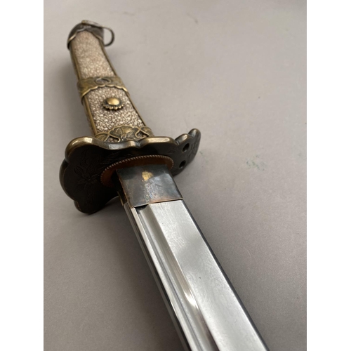 649 - A JAPANESE DIPLOMATIC SWORD, PRESENTATION TATCHI. With a 73cm blade, the Tang reads: Hasebe Kunishig... 