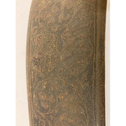 673 - A FINELY DECORATED REPRODUCTION VOULGE TYPE PIKE. A pointed axe type pole arm with a broad shaped bl... 