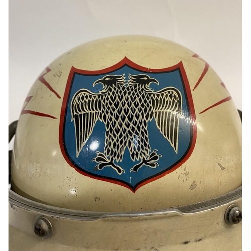 733 - A UNITED STATES AIRFORCE PILOT'S HELMET. A mid 10th century U.S. Airforce helmet, the outer shell pa... 