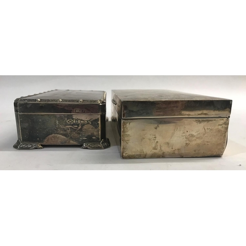 750 - A ROYAL ARTILLERY PRESENTATION SILVER CIGARETTE BOX AND ANOTHER. A silver cigarette, the lid engrave... 