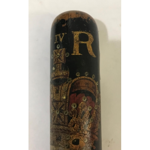 751 - A WILLIAM IV CONSTABLE'S TRUNCHEON. A turned wooden truncheon with W IV R above a Crown and Royal co... 