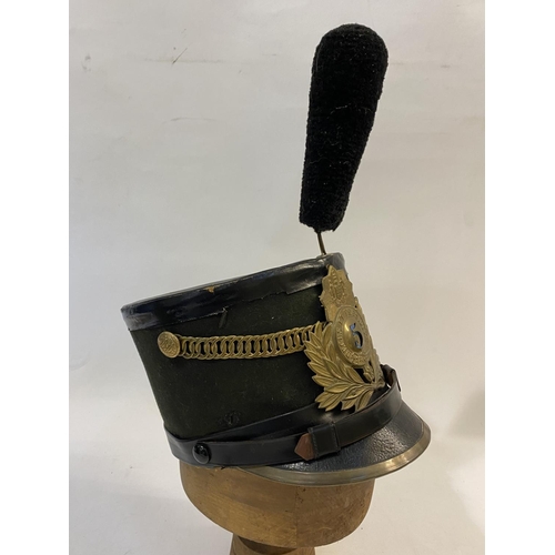 766 - A LATE 19TH CENTURY AMERICAN MARYLAND 175TH INFANTRY REGIMENT SHAKO. With a broad flat top with tape... 