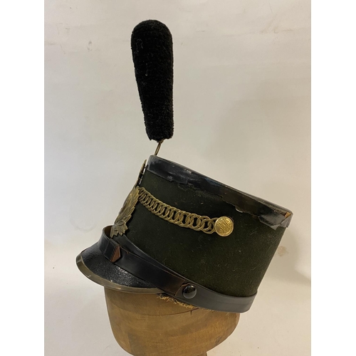 766 - A LATE 19TH CENTURY AMERICAN MARYLAND 175TH INFANTRY REGIMENT SHAKO. With a broad flat top with tape... 