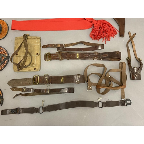 809 - SAM BROWNES, HOLSTER, MAPCASE etc. An Officers Sam Browne and Mapcase, Holster and sword belt straps... 