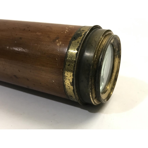 813 - A J. HARRIS 'NIGHT AND DAY' TELESCOPE. A single draw mahogany and brass mounted telescope marked 'J.... 