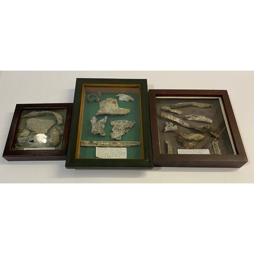 822A - JU88 CRASH FRAGMENTS. A selection of fragments from a crashed Junkers JU 88. with attached label 'Re... 