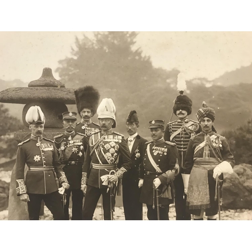 830 - AN AUTOGRAPHED PHOTOGRAPH OF LORD KITCHENERS MISSION TO JAPAN 1909. Two copies of a photograph taken... 