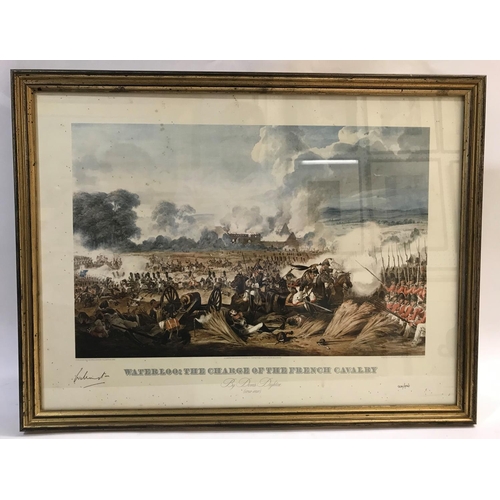 831 - THE BATTLE OF WATERLOO, AND RORKE'S DRIFT, THREE PRINTS.
'The Defence of Rorke's Drift' after Alphon... 