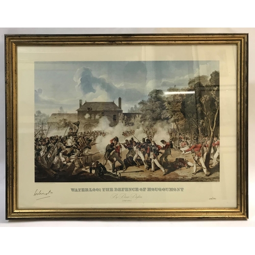 831 - THE BATTLE OF WATERLOO, AND RORKE'S DRIFT, THREE PRINTS.
'The Defence of Rorke's Drift' after Alphon... 