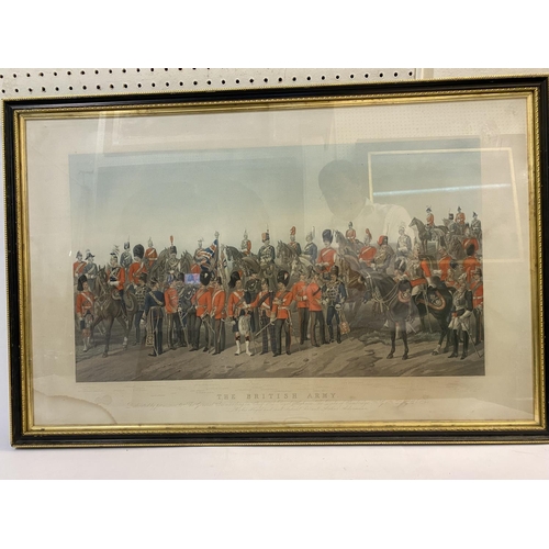 844 - THE BRITISH ARMY. A Victorian colour print after Orlando Norie 'The British Army' by  Arthur Ackerma... 