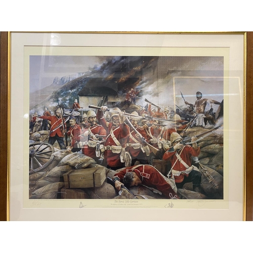 845 - 'THIS HEROIC LITTLE GARRISON' RORKES DRIFT PRINT. A colour print after John Collingwodd 'This Heroic... 