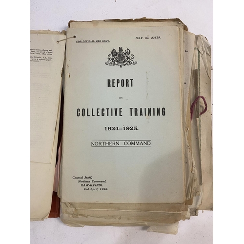 863 - A SELECTION OF MILITARY TRAINING LITERATURE AND NOTES. To include 'G.W. Simulators' marked 'Secret',... 