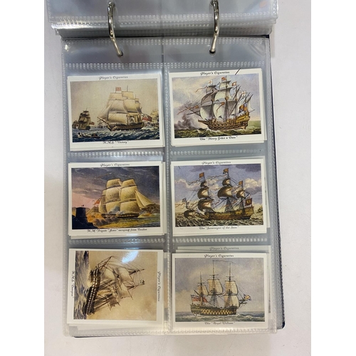 883 - THREE ALBUMS OF CARDS, COVERS AND STAMPS RELATING TO NAVAL HISTORY. A large collection of cigarette ... 